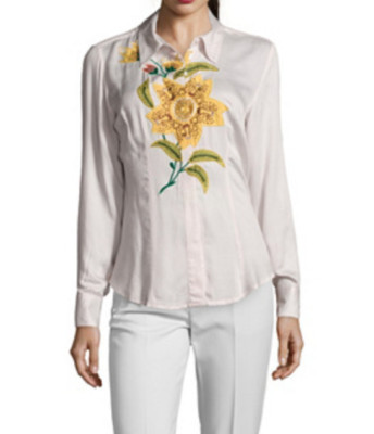 Elégante Chemise Niza Coton Ecru Brodé T.44 NEUVE+ETIQUETTE