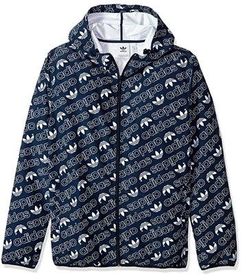 Adidas originals store repeating trefoil windbreaker