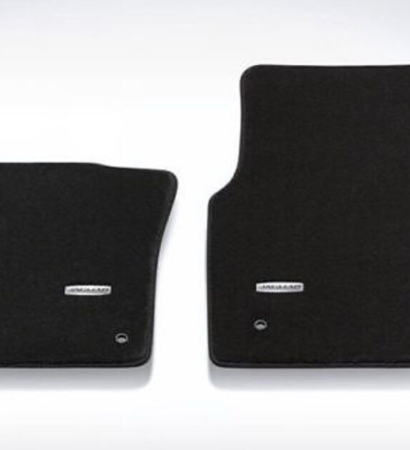 Genuine Black Jaguar XE Luxury Car Mats (4) with metal logo. in