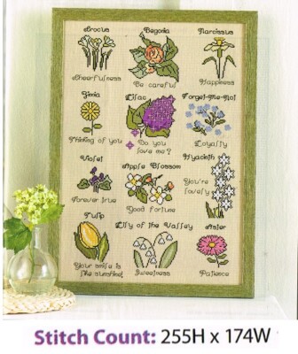 THE LANGUAGE OF FLOWERS   CROSS STITCH PATTERN ONLY - YD  WRE