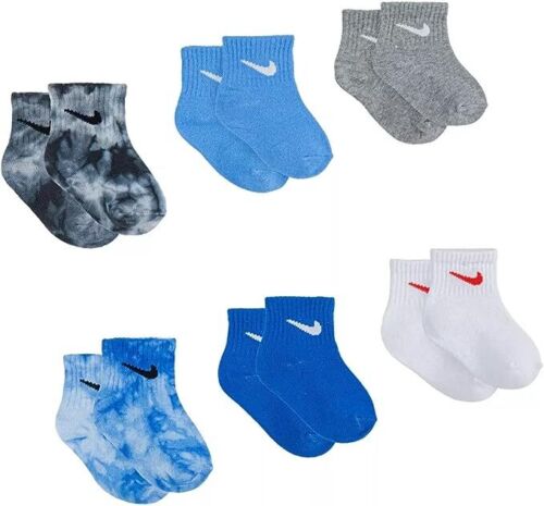 6 Pair Black Blue White Tie Dye Size 2-4t