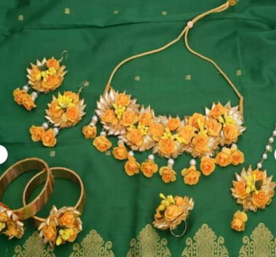 Wedding jewelry handmade flower jewellery for haldi bridal baby