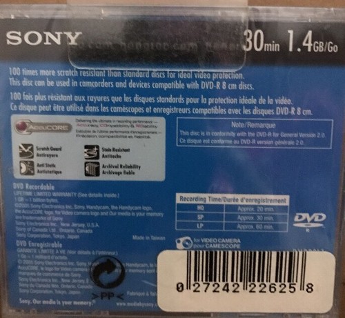 Sony Handycam DVD-R 3 Pack(30mins-1.4GB)