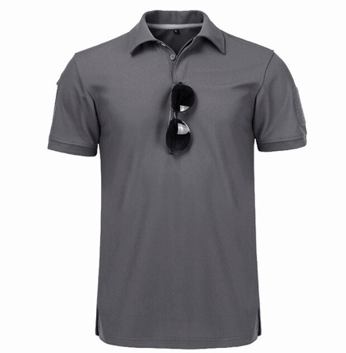 Mens Polo Shirts Short Sleeve Casual Quick Dry Team Tactical Combat Work Golf