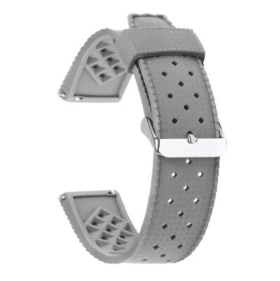 Classic FKM Rubber 20mm Watch Strap  1960s Dive Watches Inspired - Grey