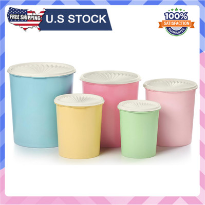 Tupperware Heritage 10-Piece Nested Canister Set - BPA Free (5 Containers & Lids