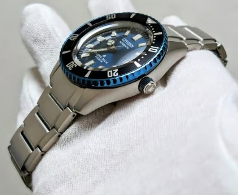 Pre-owned Citizen Promaster Fujitsubo Nb6026-56l Blue Automatic Titanium Men Diver's Watch