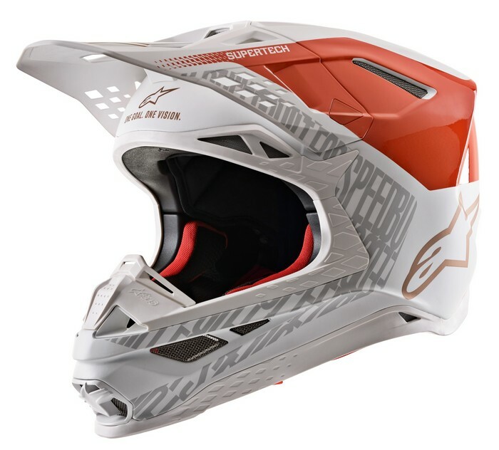 ALPINESTARS SUPERTECH S-M8 SM8 HELMET TRIPLE ORANGE FLUO WHITE