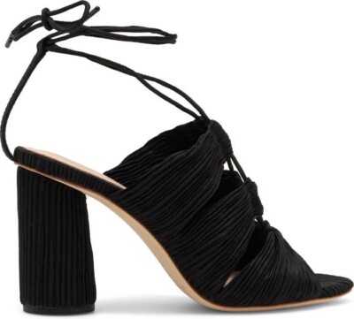 LL'oeffler Randall Teresa Pleated Lace Up High Heel Sandal