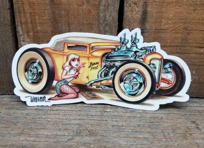 HARLEY DAVIDSON FLATHEAD STICKER KEITH WEESNER ART DECAL MOTORCYCLE BIKE CHOPPER