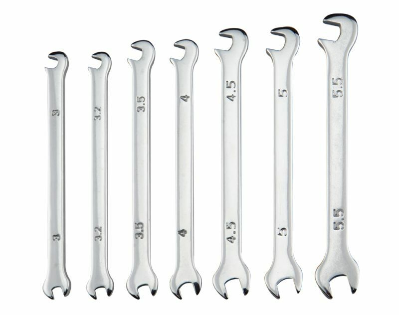 Maulschlüssel Ringschlüssel Set 7-teilig Doppel Gabelschlüssel Satz 3 bis 5,5mm