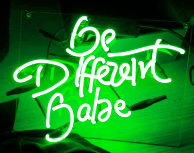 Be Different Babe Green 14''x10'' Acrylic Neon Sign Lamp Light With Dimmer VSX