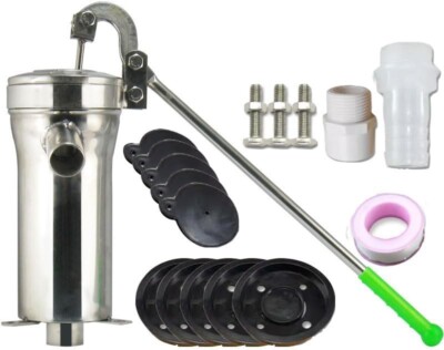 10m Stainless Steel Deep Well Hand Pump Large Water Yield 1.25'' Connector