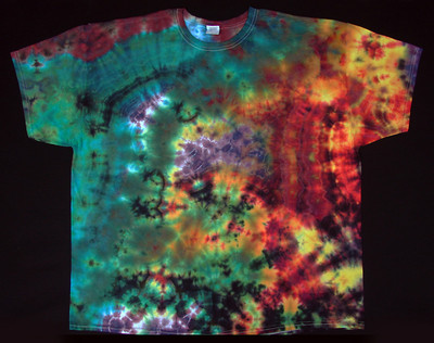 T-Shirt Gr.S - 5XL kurzarm handgefärbt Hippie Tie dye Batik Flower Power Goa NEU