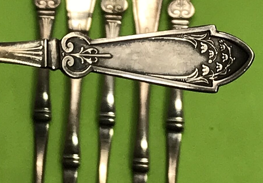 Antique Set of 6 Nut / Seafood / Lobster Picks 1879 PRINCESS Rogers & Bro