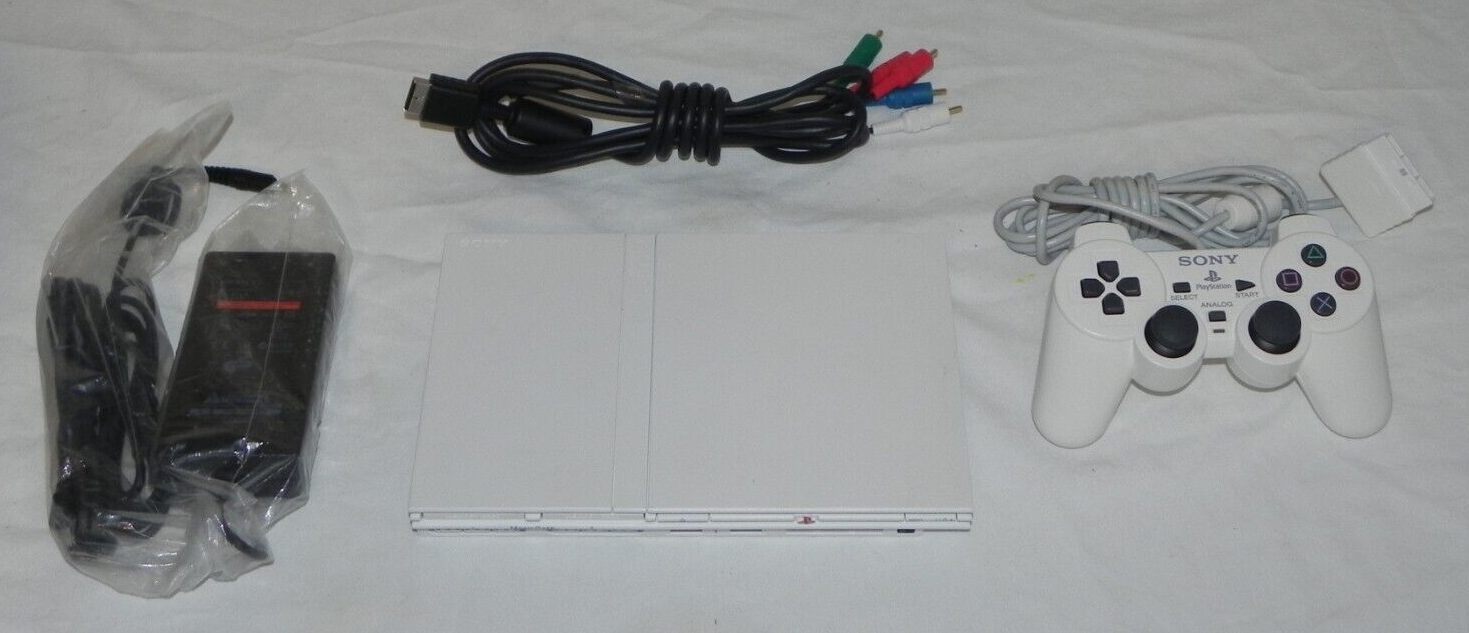 Sony PlayStation 2 Slim SCPH-75000 Console Bundle PS2 Slim (White