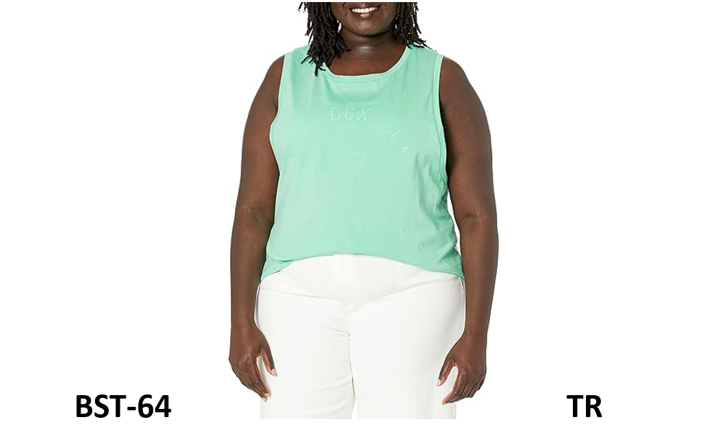 Avenue Plus Size Tank Bring IT ON for Women,Cotton,No-Sleeve,Peppermint, Size, M