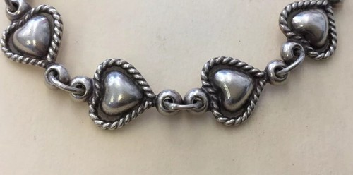 Vintage Sterling Silver 925 Southwestern Hearts Toggle Bracelet 7.5 MNN32