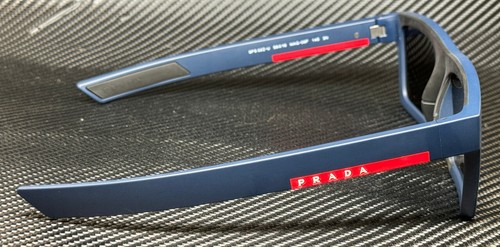 Pre-owned Prada Linea Rossa Ps 02zsu Mag06f Matte Blue Grey Men's 55 Mm Sunglasses In Gray