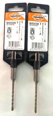 Hawera B80038 5/32'' x 2'' x 4'' SDS Plus Carbide Tip Masonry Drill Bits 2pcs.