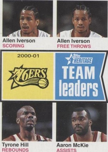 2001-02 Topps Heritage - Tyrone Hill/Allen Iverson/Aaron McKie #223