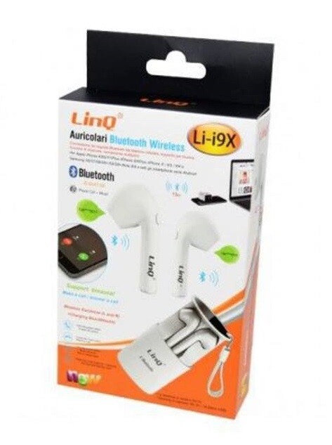 Auricolari Bluetooth Wireless Con Scatola Di Ricarica Smartphone linq Li-i9x