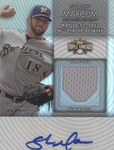 2012 Topps Triple Threads - Shaun Marcum #TTUAR-91