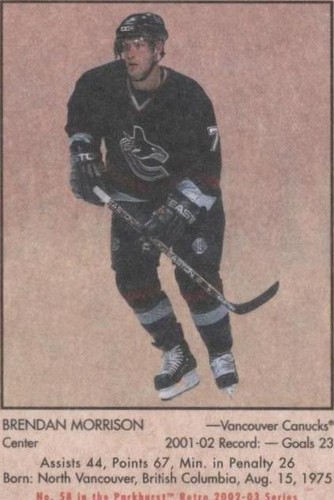 2002-03 In the Game Parkhurst Retro - Brendan Morrison #58