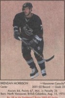 2002-03 In the Game Parkhurst Retro - Brendan Morrison #58
