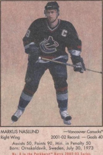 2002-03 In the Game Parkhurst Retro - Markus Naslund #8
