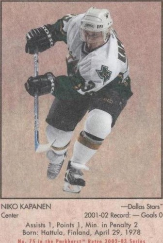 2002-03 In the Game Parkhurst Retro - Niko Kapanen #75