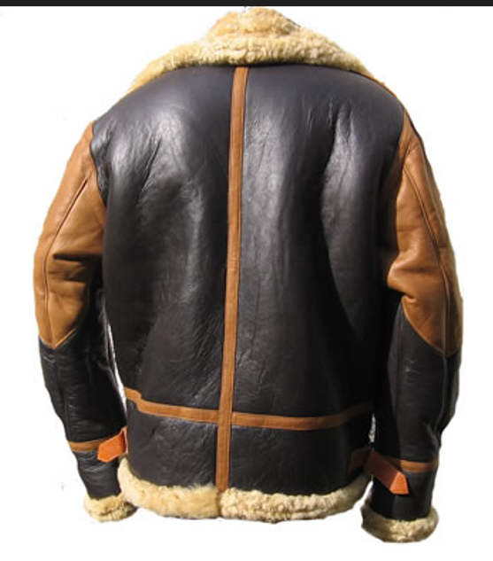 Pre-owned Handmade B3 Raf Black Mens Bomber Flying Aviator Fur Irvin Real Shearling Leather Jacket In Brown