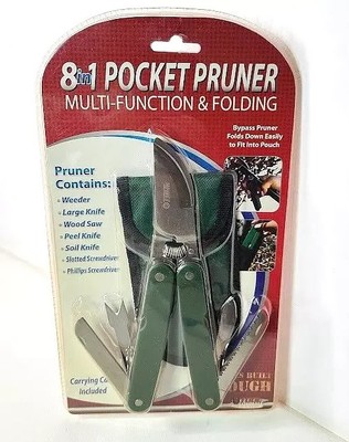 Pocket Pruner 8 in 1 Gardening Tool Solutions Multi Function Folding w/ case NEW