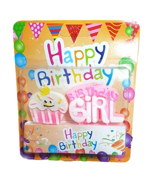 Candele Candeline Happy Birthday Girl Party Festa Compleanno Bambina Femmina moc