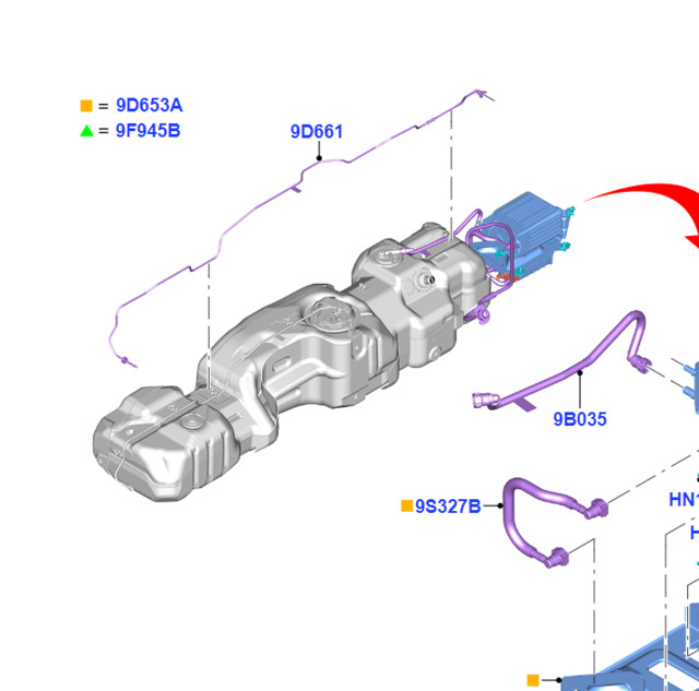 Genuine Fuel Tank Vapor Tube Line 6.2L HC3Z-9D661-B