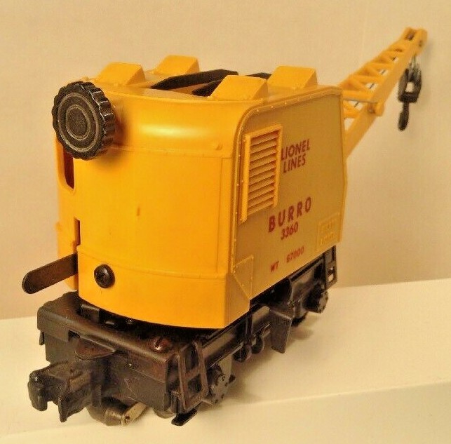 LIONEL 3360 1957 MOTORIZED UNIT Operating Burro Crane C-7+ COLLECTOR QUALITY