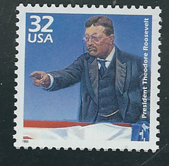 Scott #3182b..32 Cent...Celebrate the Century 1900s... T. Roosevelt...3 Stamps 