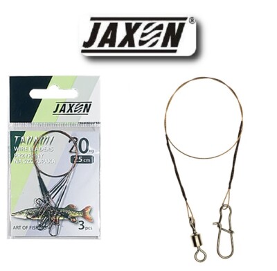 3x WIRE LEADER TRACE JAXON 7 MICRO STRANDS SWIVEL SNAP JIG HEAD SOFT LURE PIKE