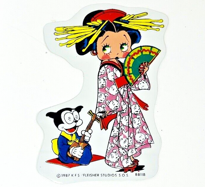 Betty Boop Sticker Vintage Geisha Girl Japanese KFS Fleisher