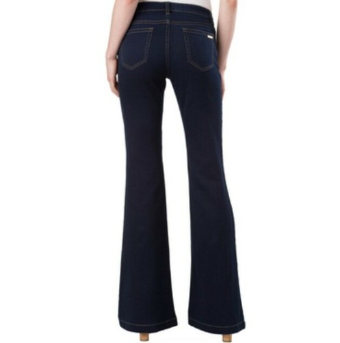 MICHAEL KORS Selma FLARE Leg stretch Jeans MK logo gold 2