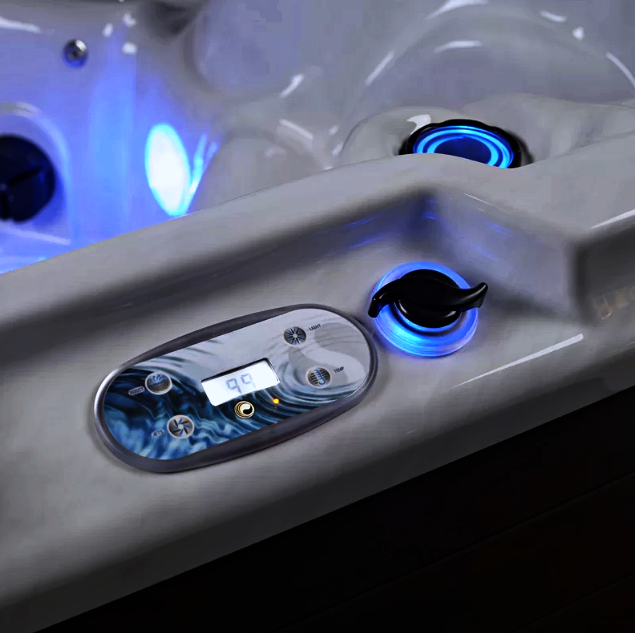 New LED Waterfall 6-Person 100 Jets Spa Back Lit Massage Heated Jacuzzi Hot Tub