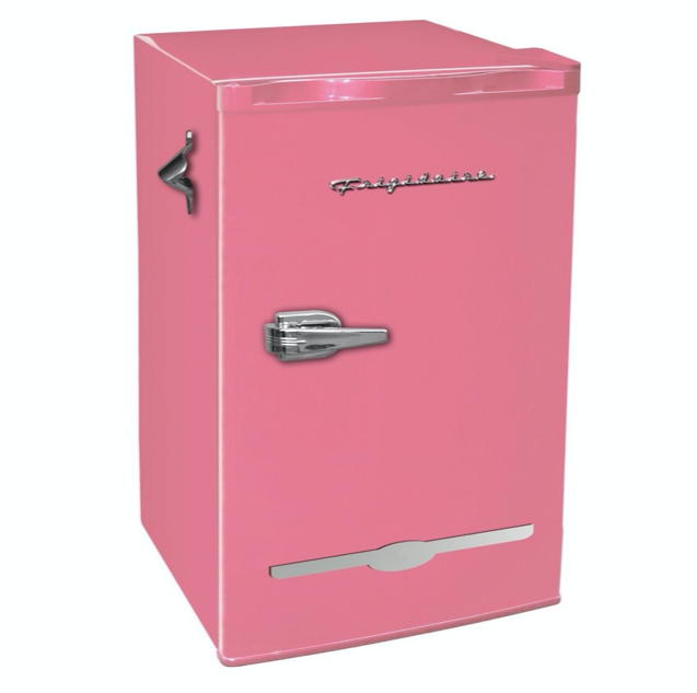 New 3.2 Cu Ft Pink Retro Mini Fridge Freezer Small Compact Office Refrigerator