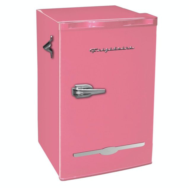 New 3.2 Cu Ft Pink Retro Mini Fridge Freezer Small Compact O