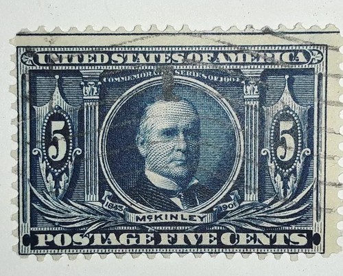 Travelstamps: 1904 US Stamps Scott #326, McKinley, used, ng, 5 cents