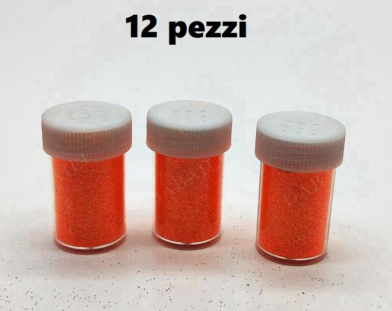 Set 12 Brillantini Glitter Decorazione Porporina Lavoretti Arancione 20g bal