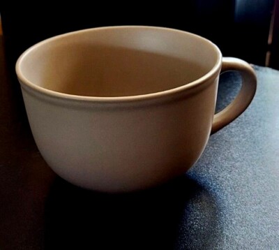 Home Basics;Large/Supersize 22oz Ceramic Hot Coffee/Tea/Soup Mug;Gray/Putty; NEW