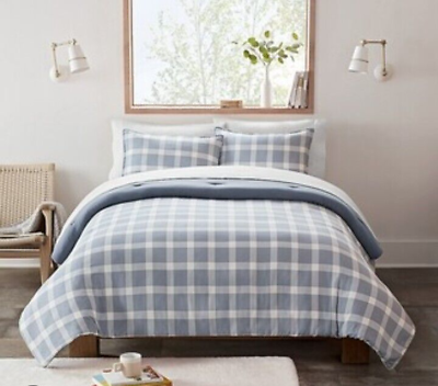 UGG Devon 3 Piece King Duvet Cover Set in Tahoe Blue Plaid eBay