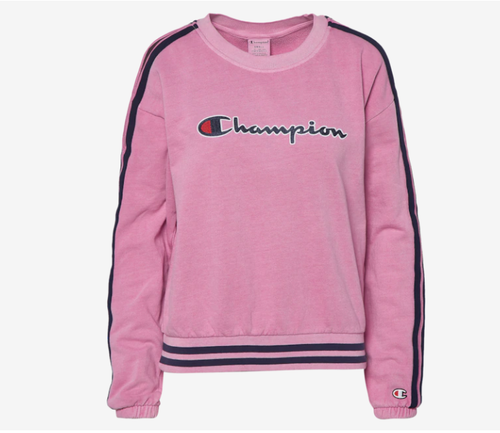 

Женская толстовка Champion Elegant Mauv Vintage Dye с открытыми плечами