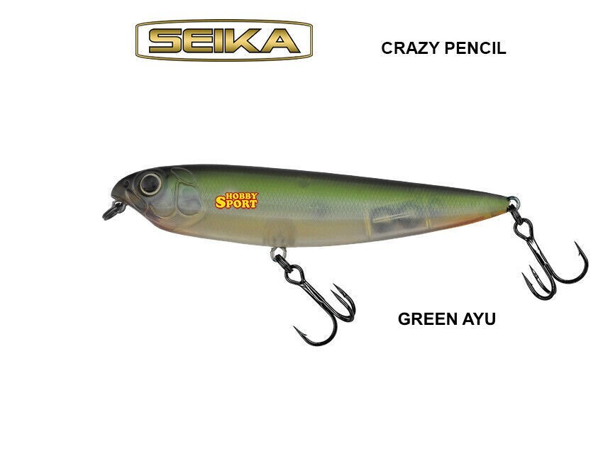 WTD SEIKA CRAZY PENCIL 85 COL GREEN AYU FLOATING 10 GR WALKING THE DOG SPINNING