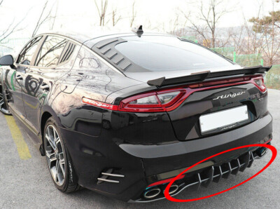 Rear Bumper Canard Diffuser 7PC Matt Black For 18~2021 Kia Stinger GT 3.3 Only